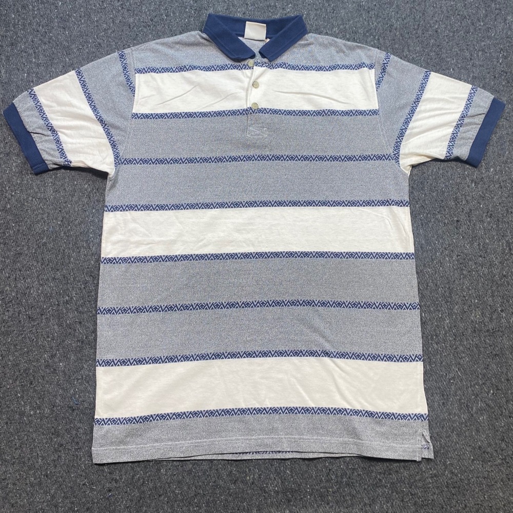 Cambridge Classics Polo Sz LT Mens Blue White Striped Retro 90s Skater TShirt